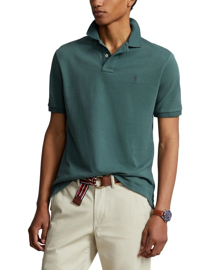 Classic Fit Mesh Polo Shirt in Green