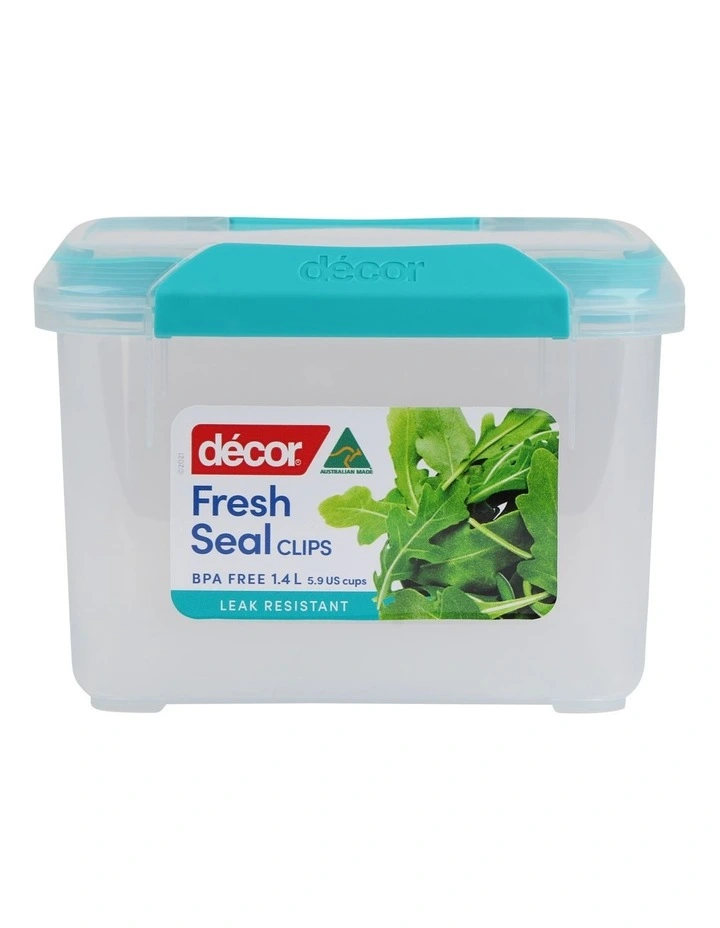 Fresh Seal Clips Square Food Storage 1.4L in Clear