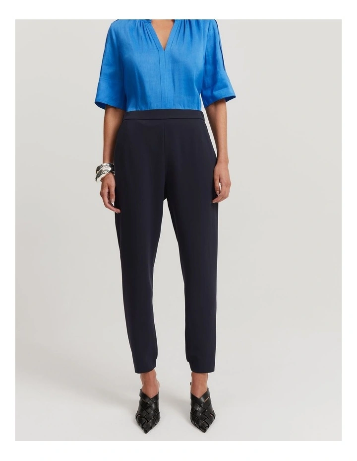 Pull-on Woven Pant in Navy