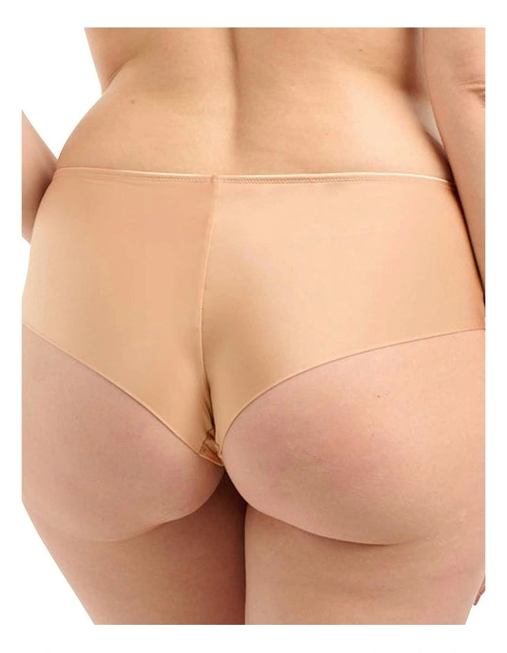 Unseen No Show Shorty Style Brazilian Brief in Blush-Beige
