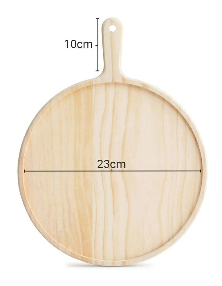 Bamboo Round Wooden Tray 9inch in Brown