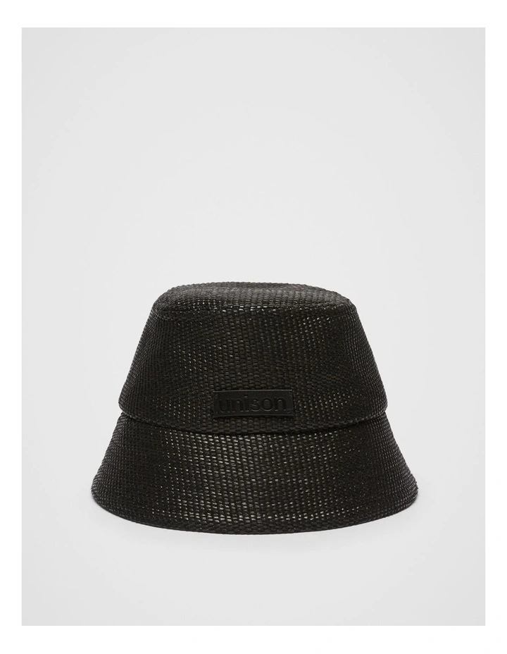 Textured Bucket Hat in Black