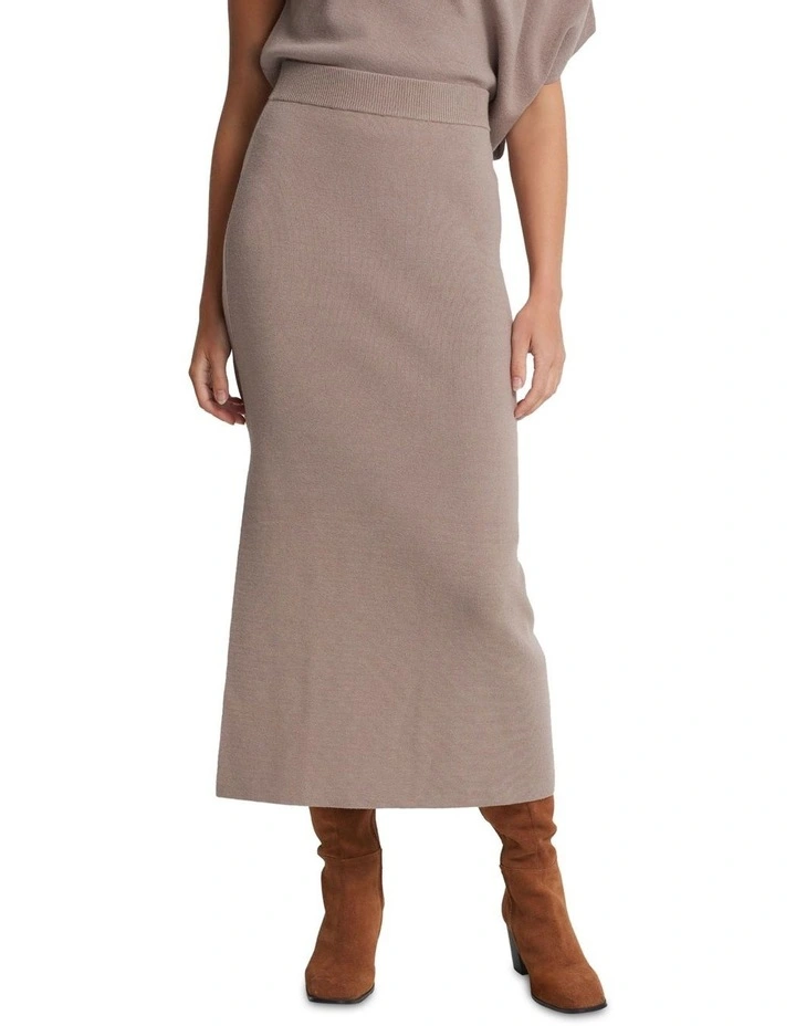 Evie Knitted Skirt in Mocha
