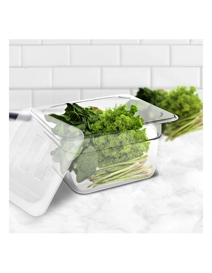 Gastronorm Pan 1/6 Food Tray with Lid 150mm in Clear