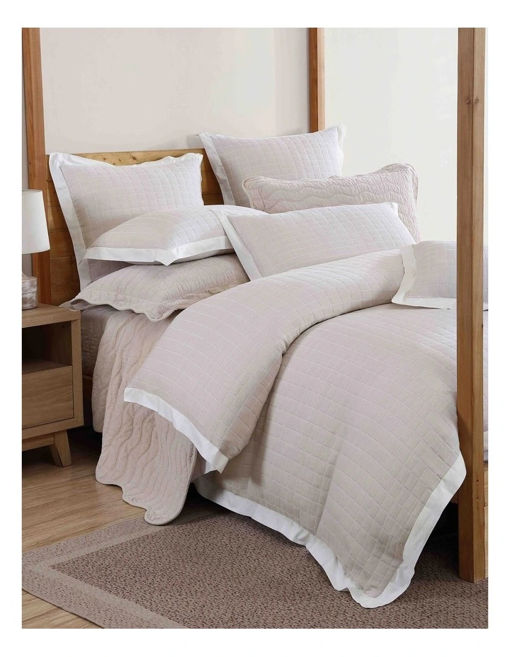 Kingston Quilt Cover Set in Stone