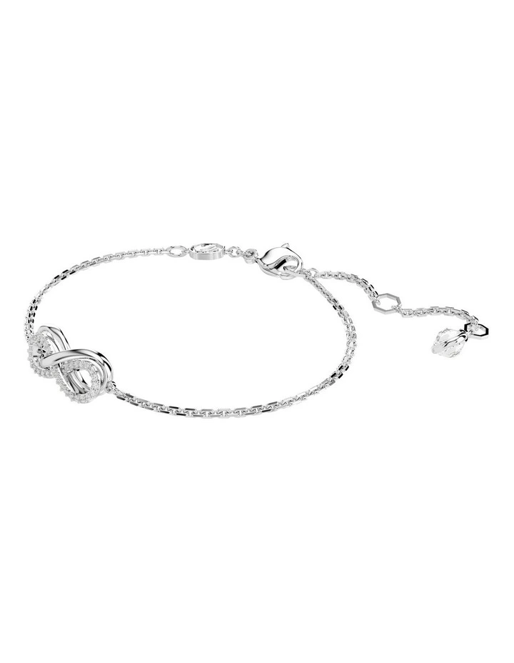 Hyperbola Infinity Rhodium Plated Bracelet in White