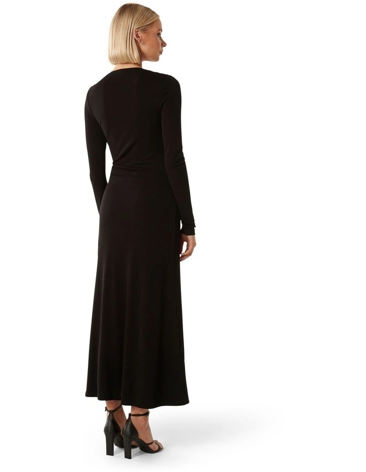 Jules V-Neck Maxi Dress in Black