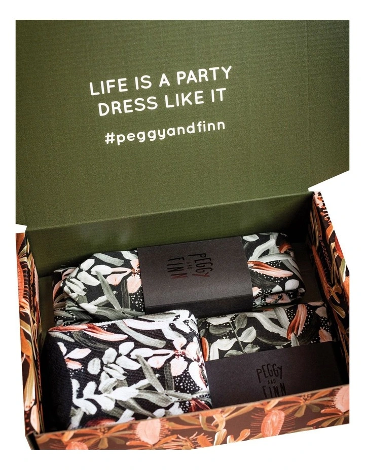 Protea Tie Gift Set in Green