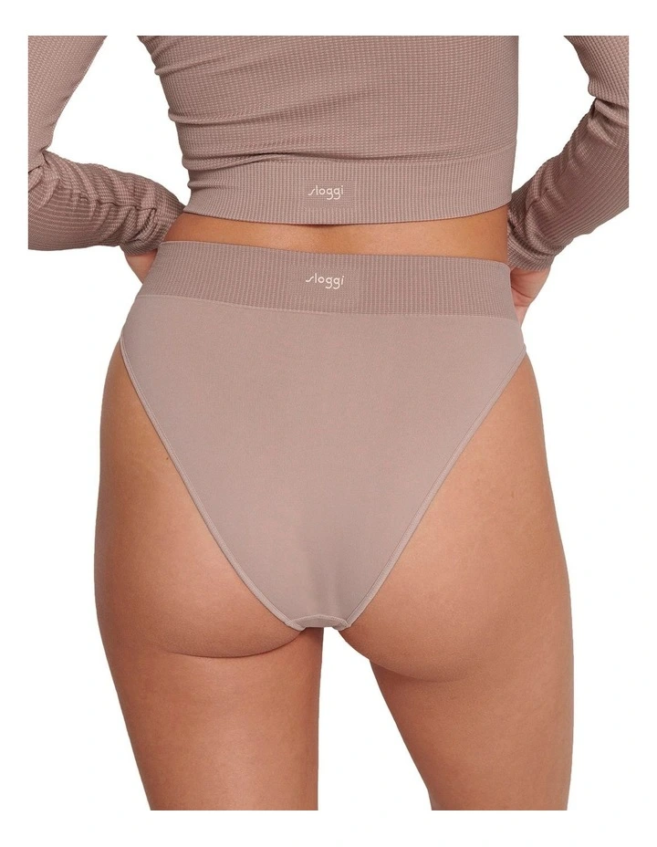 Ever Infused Aloe High Leg Brief in Foggy Mauve