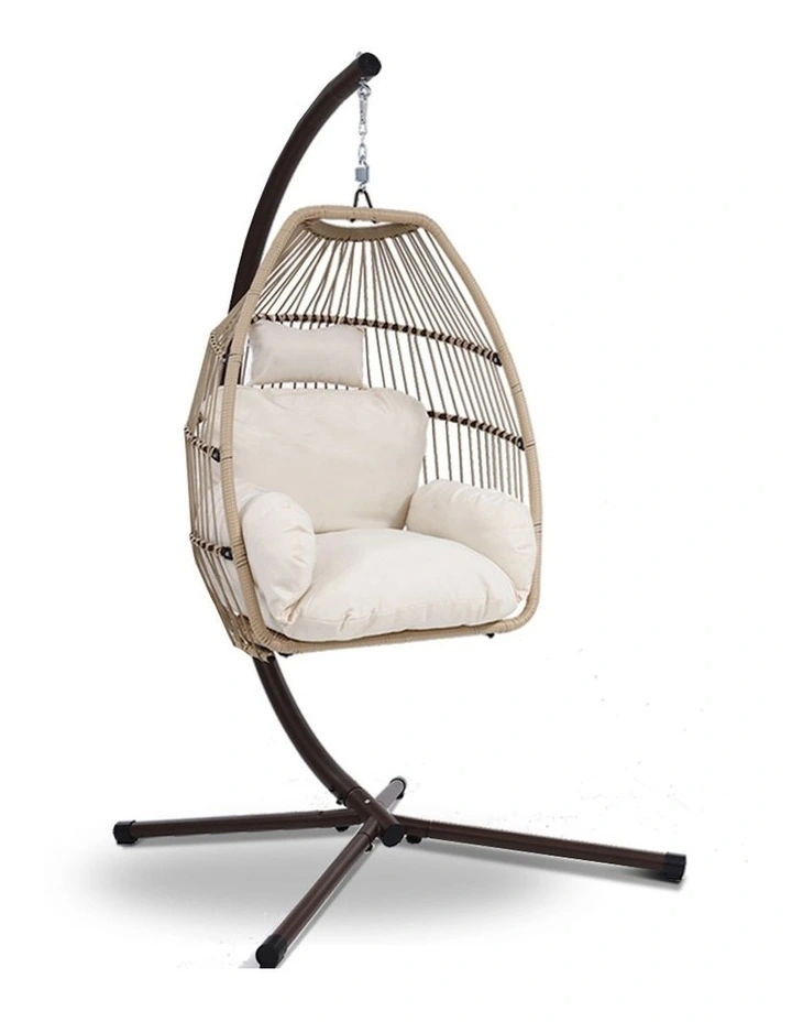 Outdoor Hanging Pod Chair In Cream