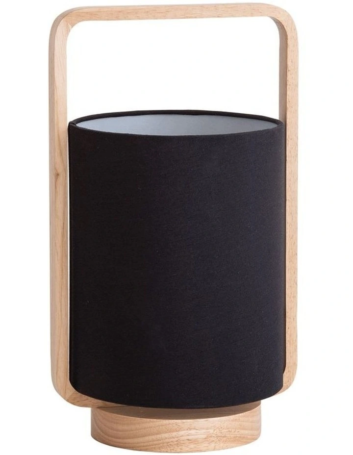 Lucia Timber & Cotton Table Lamp Black