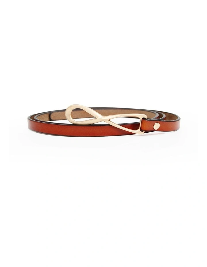 London Mood Leather Tie Belt in Brown