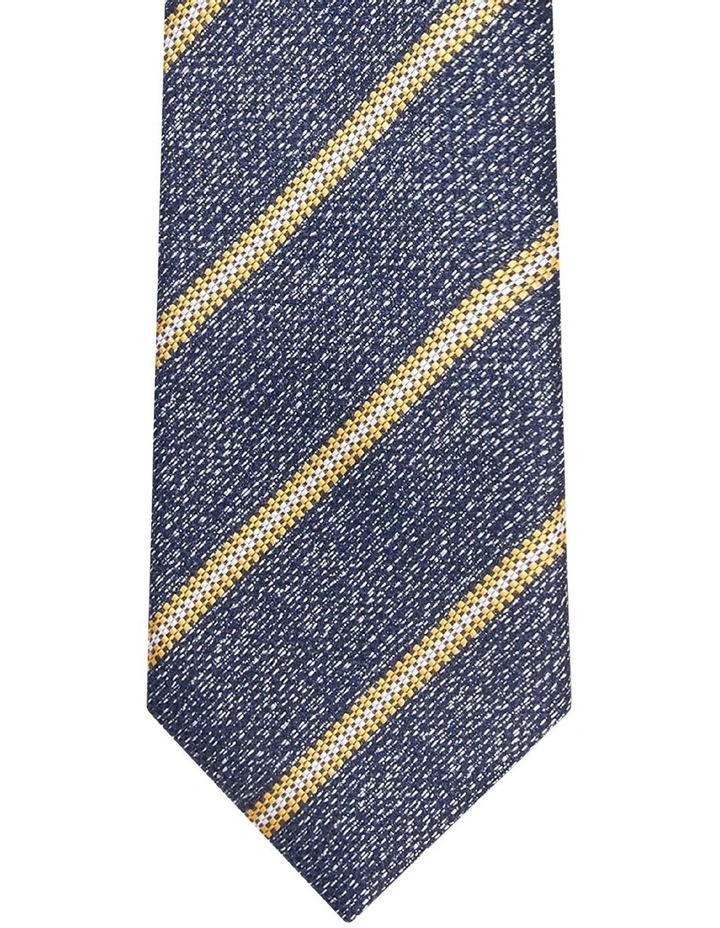 Diagonal Gold Stripe Tie in Blue