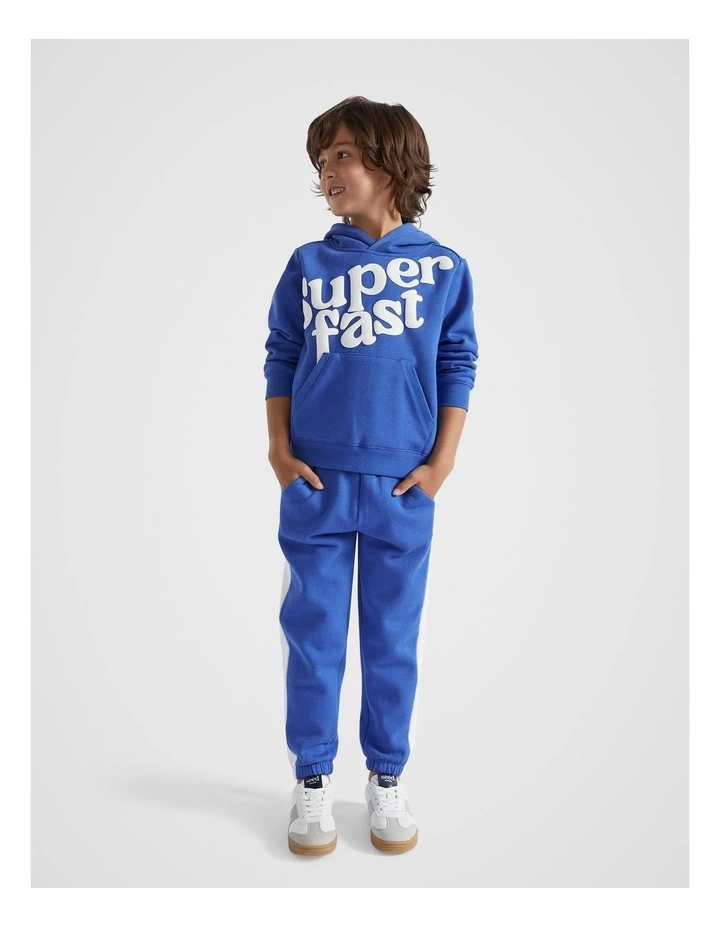 Side Stripe Trackpant in Cobalt Blue