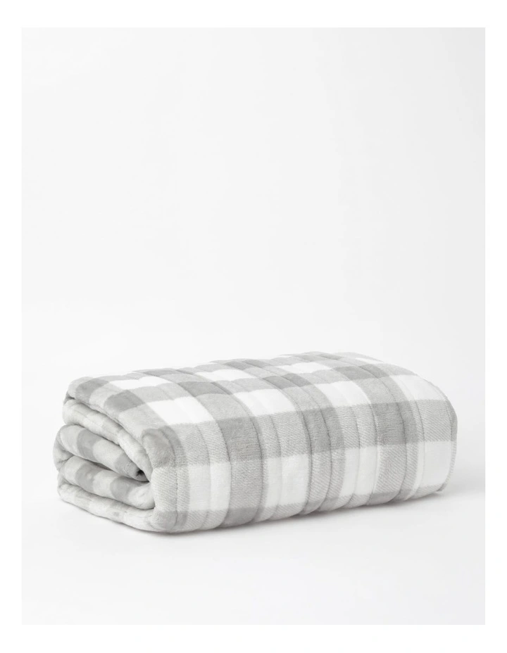 Check Heated Throw in Charcoal