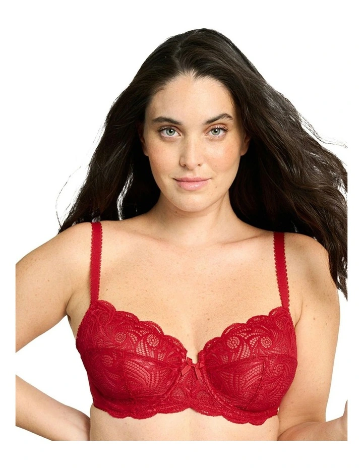 Ariane Full Cup Underwire Lace Bra in Jester Red