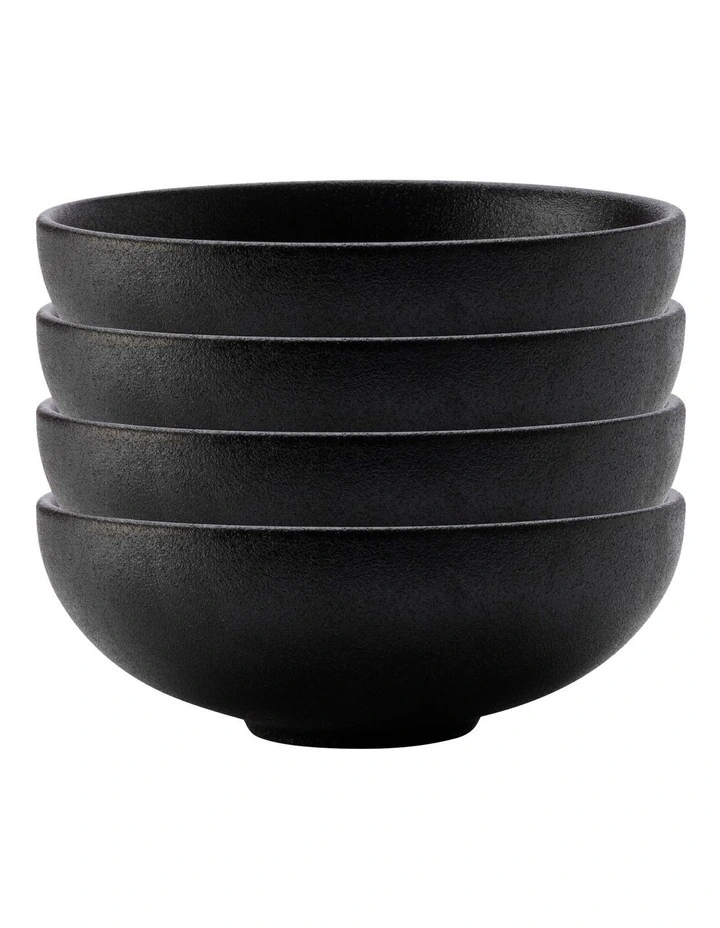 Caviar Coupe Bowl 15.5x6cm Black Set of 4
