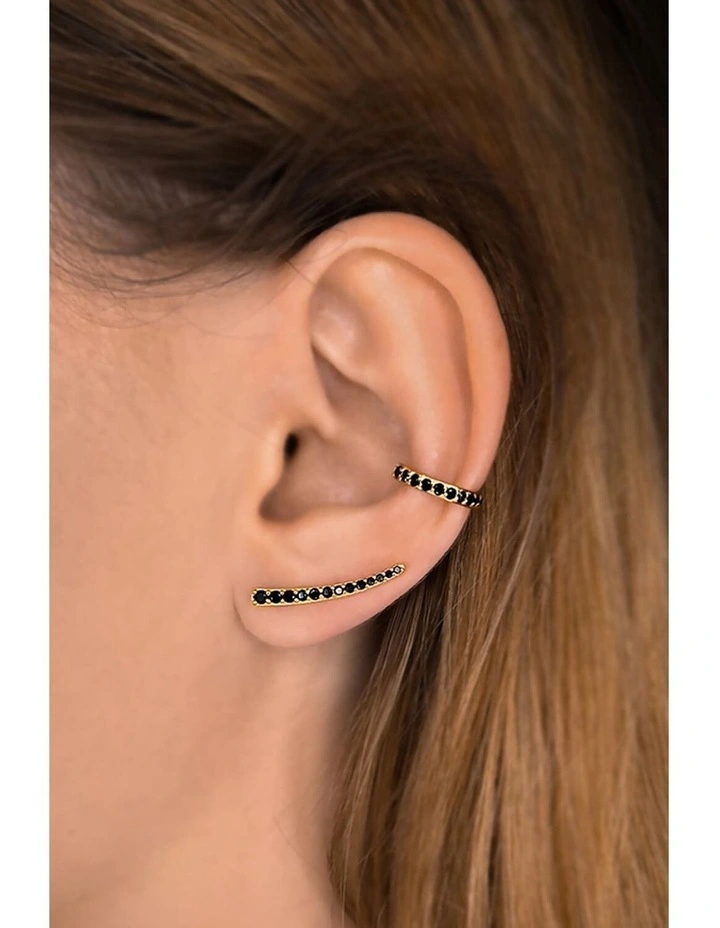 Naked Ear Climber in Black