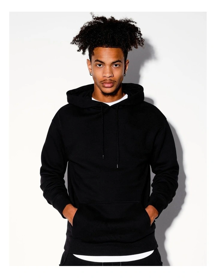 Nathan Pull Over Hoodie in Black