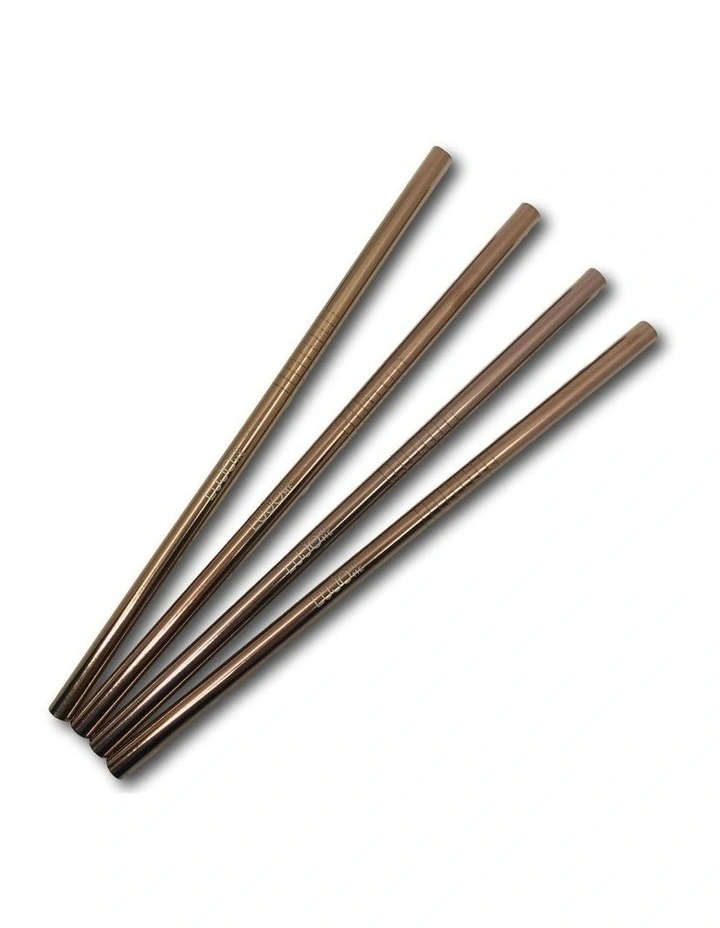 Short Straight Straws Cocktail in Rose Gold