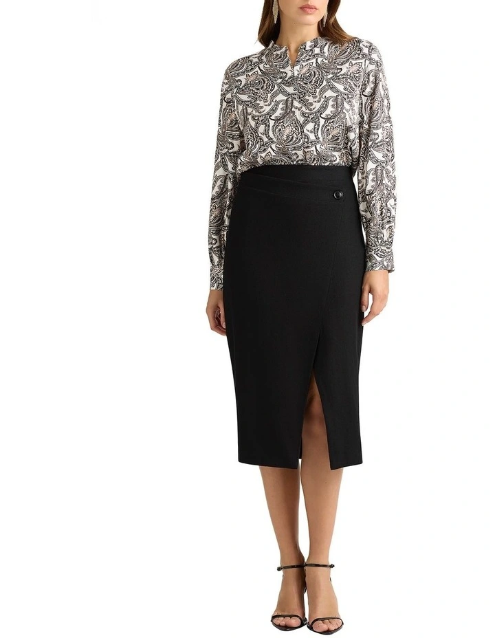 Ixia Felted Wool Skirt in Black