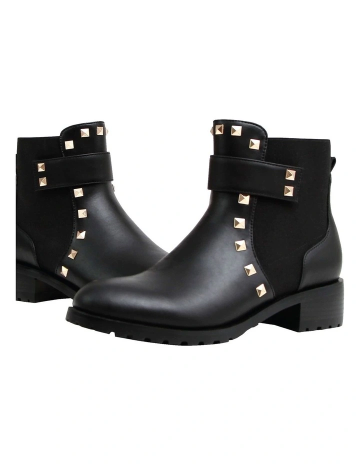 City Lights Black Leather Ankle Boot
