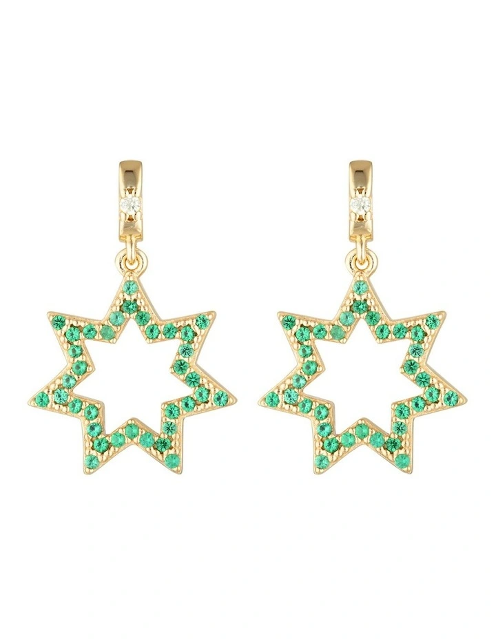 Green Star Gold Earring