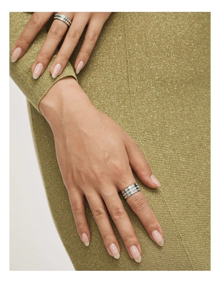 Halo Ring Stack in Silver