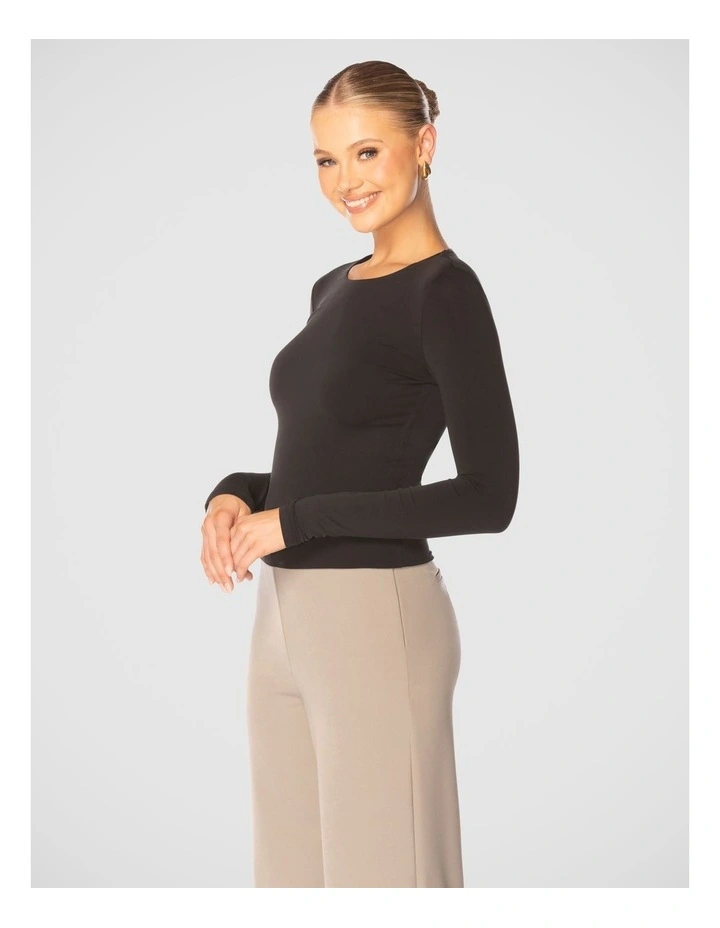 Dakoa Long Sleeve Top in Black