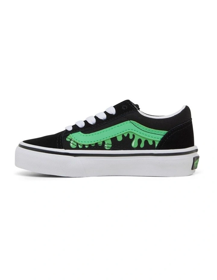 Old Skool Glow Slime Youth Sneakers in Black