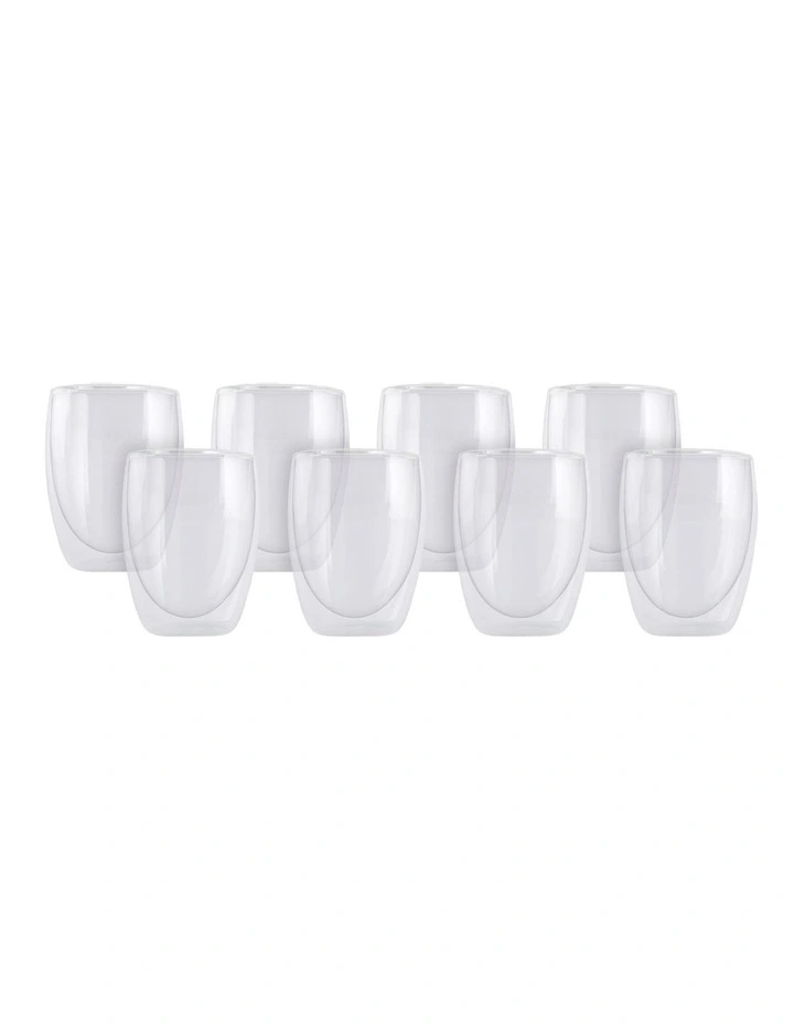 Blend Double Wall Cup 350ML Set of 8 Gift Boxed in Clear