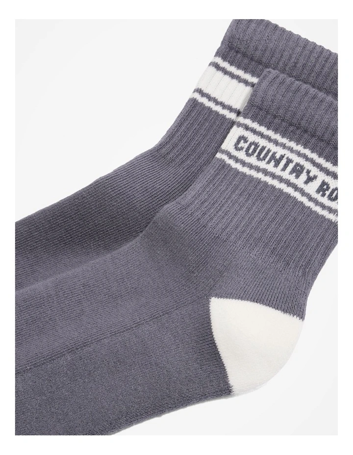 Contrast Sport Quarter Crew Sock in Mineral