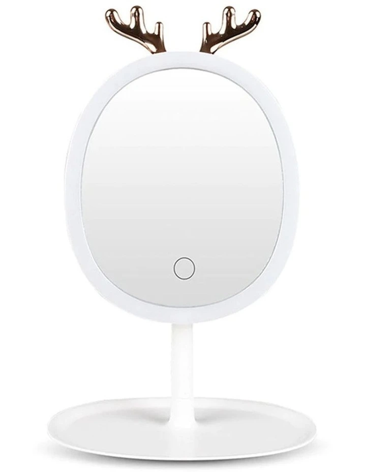 Antler LED Light Makeup Mirror in White