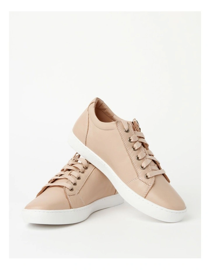 Zia Leather Zip Up Sneaker in Pink