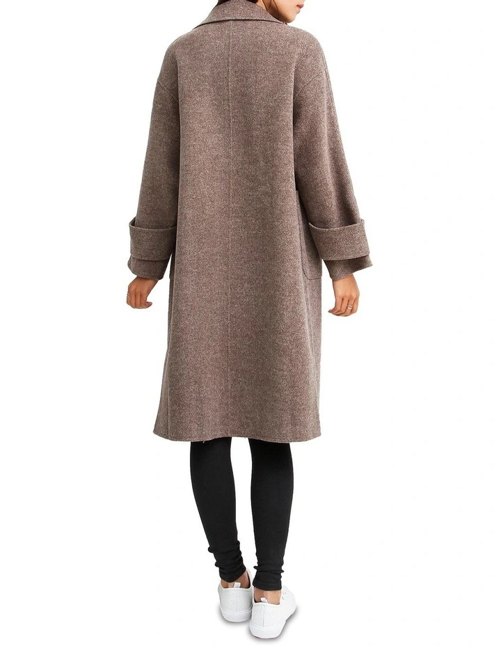 Rumour Has It Oversized Wool Blend Coat in Walnut