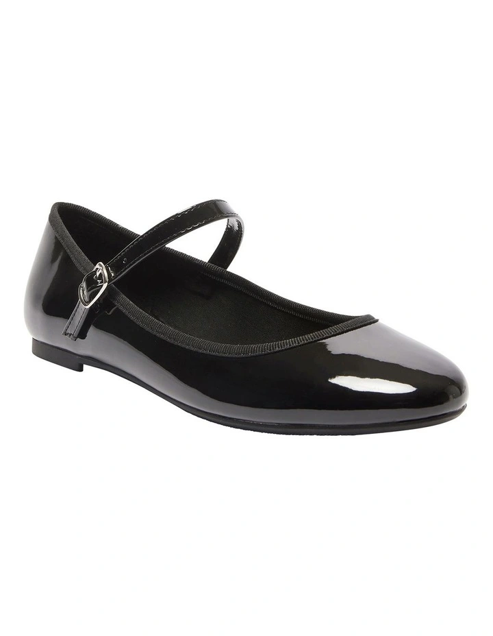 Sweet Flat Shoes in Black Patent
