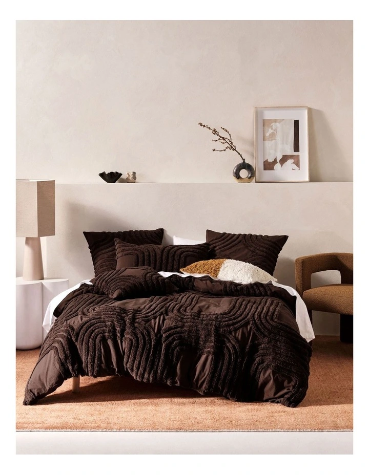 Farrah Quilt Cover Set in Cacao