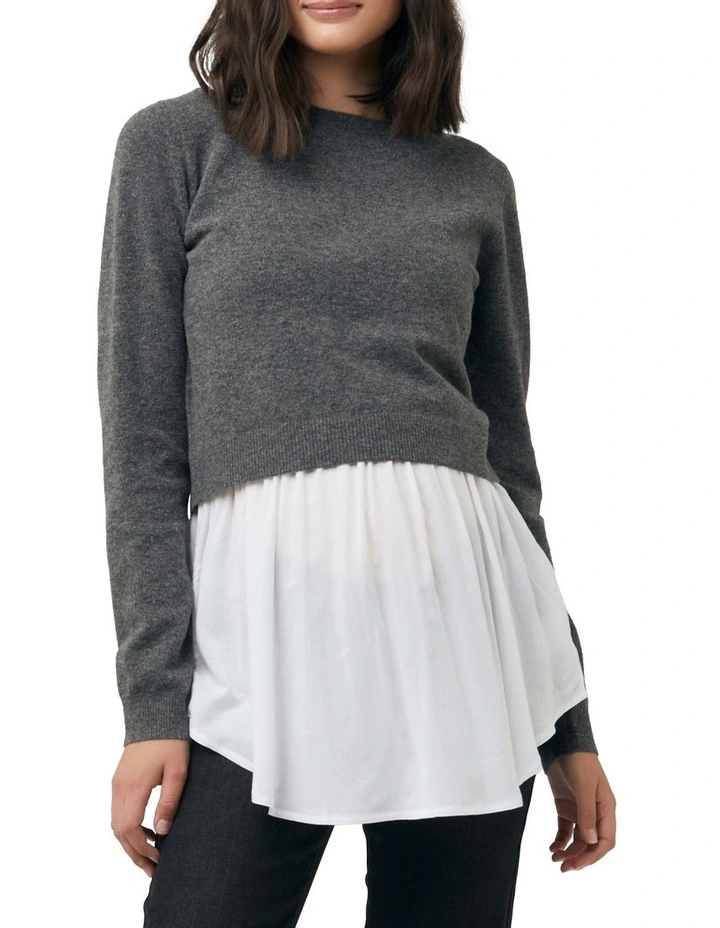 Sandy Detachable Nursing Knit Charcoal Marle