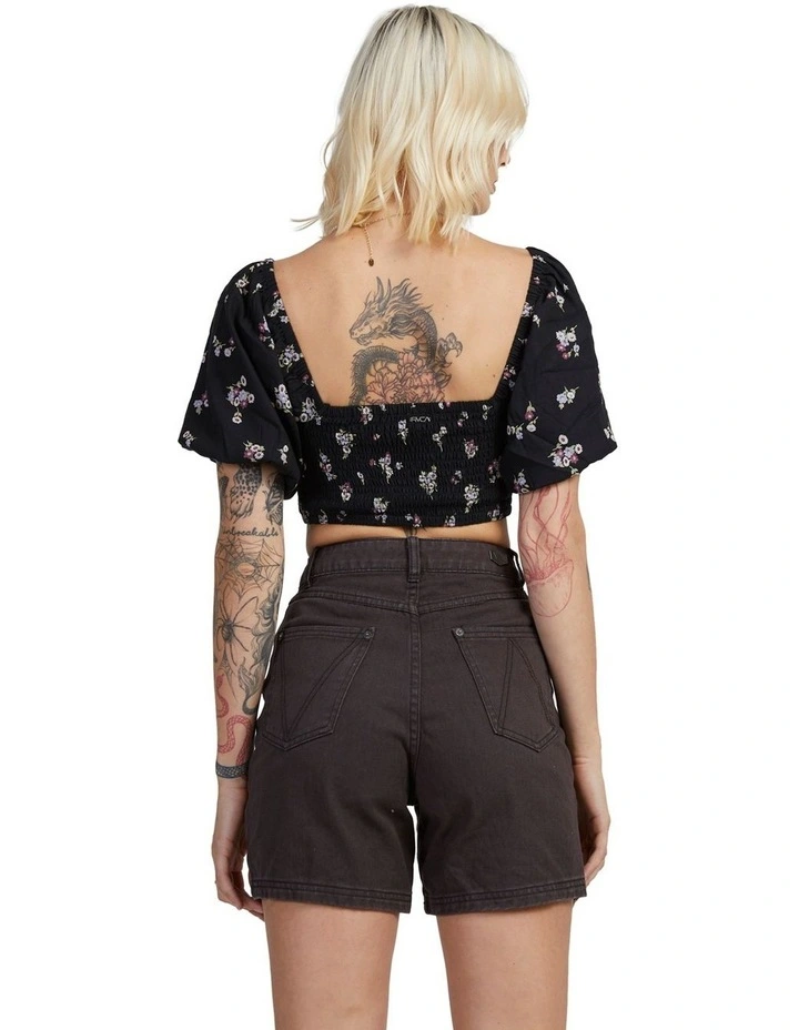 Sprinkle Smocked Top in Black