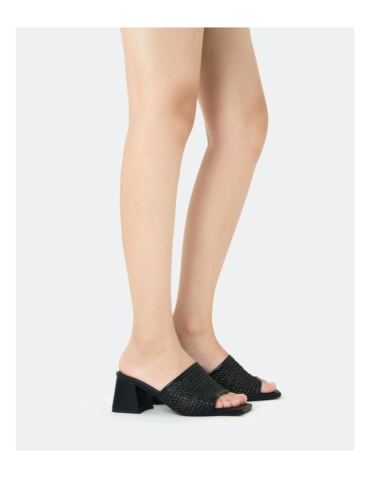 Flames Heels in Black Raffia