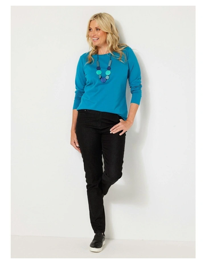 Code Zip Front Narrow Leg Jeans in Black