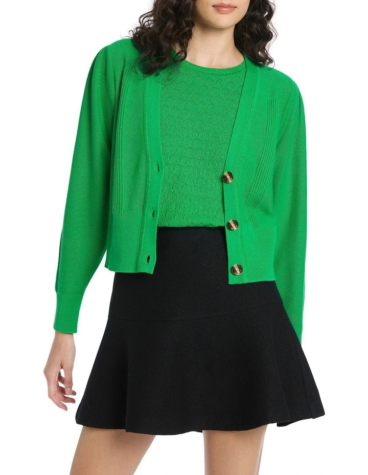 Read My Mind Cardigan in Green Multi