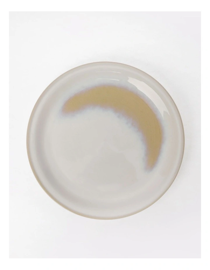 Moon White 12pc Dinner Set Reactive Glaze in White/Yellow