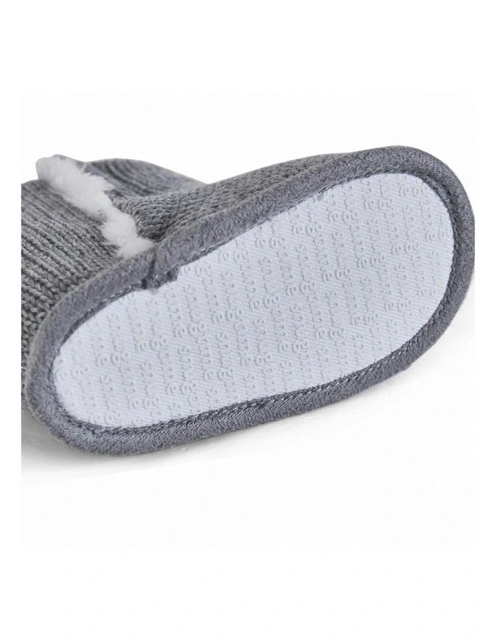 Knitted Dino Boot in Grey