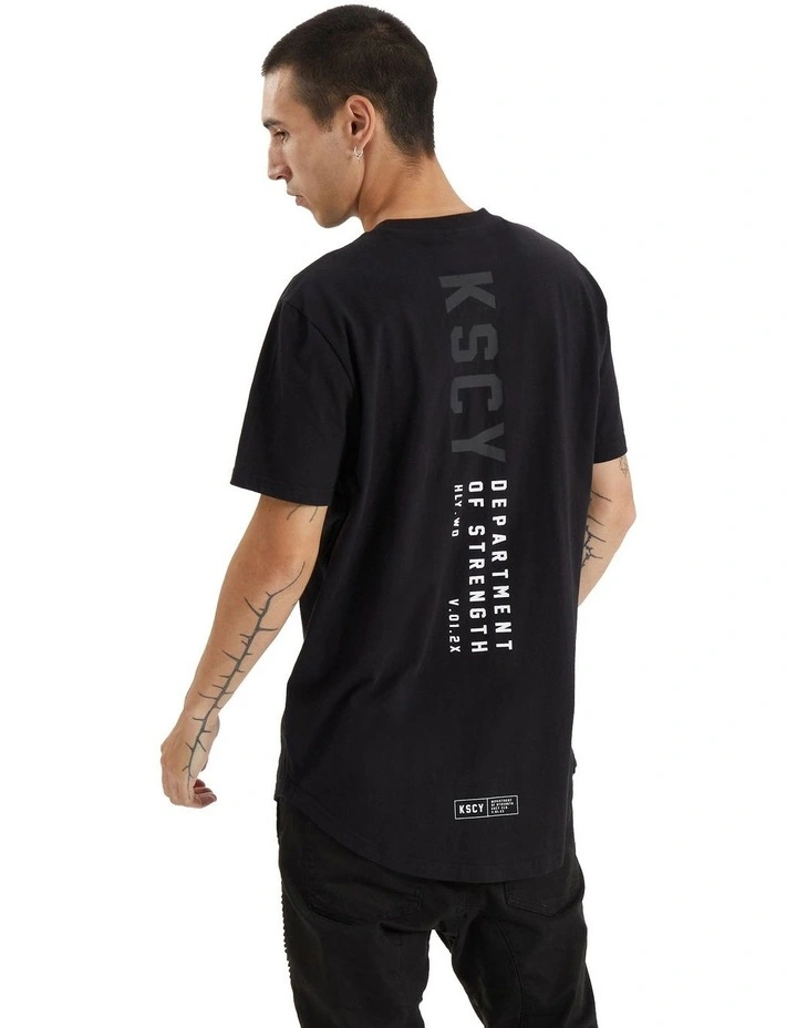 Dilon Dual Curved Tee in Jet Black