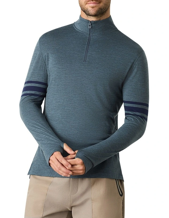 Harrigan Merino Half Zip in Blue