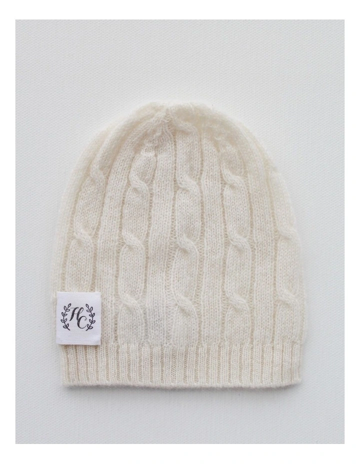Cashmere Baby Beanie in Cream