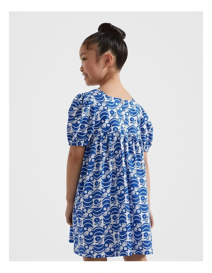 Floral Dress in Cobalt Blue