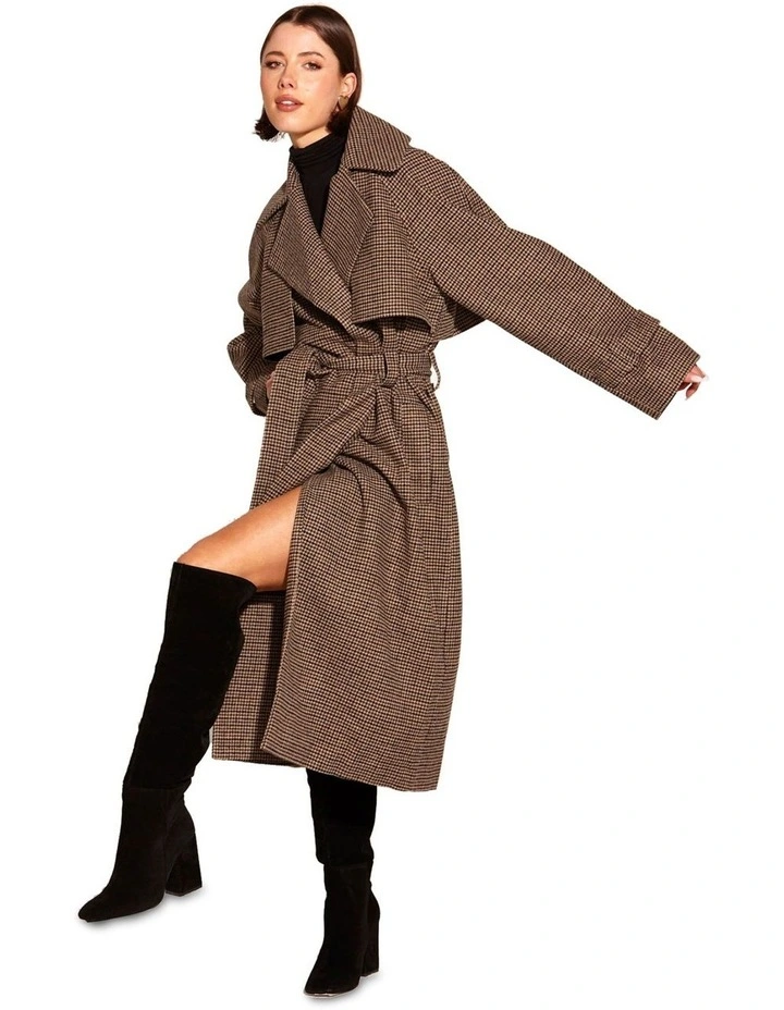 You Read My Mind Houndstooth Trench