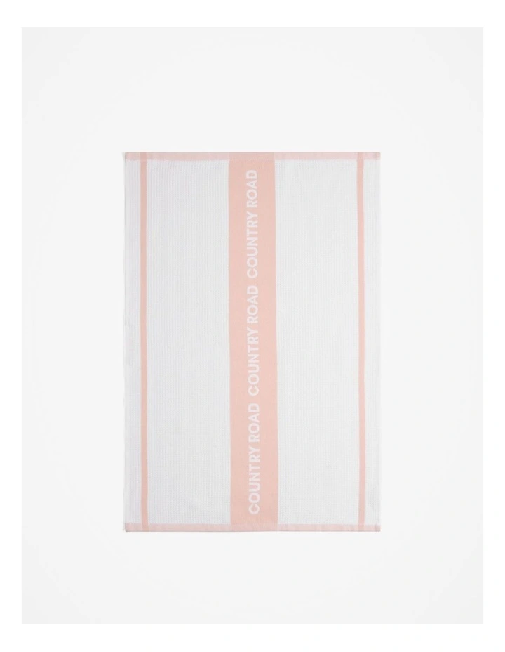 CR Logo Australian Cotton Tea Towel in Rose